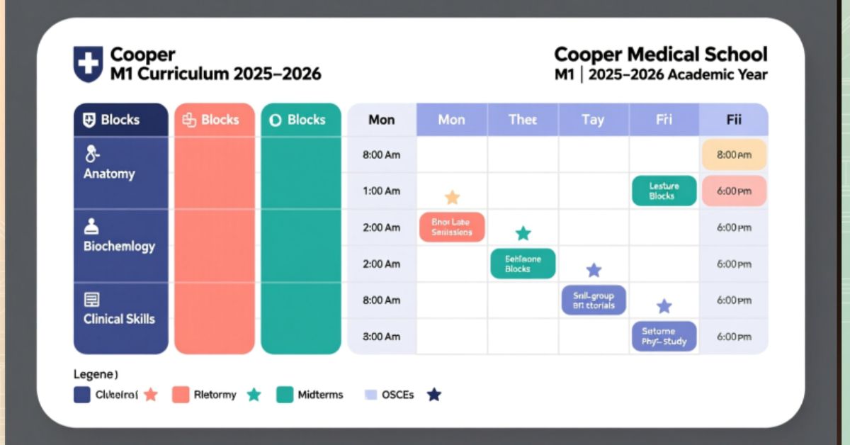 Cooper Medical School M1 Schedule 2025-2026